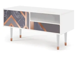Móvel De Tv* Mueble de TV - 115х59х48 cm - T3 - Taupe Anatomy, Branco Bege