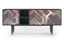 Móvel De Tv* Mueble de TV - 150х69х41 cm - T5 - Taupe Anatomy, Antracite Cinza antracite