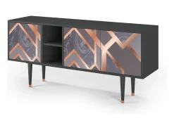 Móvel De Tv* Mueble de TV - 150х69х41 cm - T5 - Taupe Anatomy, Antracite Cinza antracite