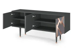 Móvel De Tv* Mueble de TV - 150х69х41 cm - T5 - Taupe Anatomy, Antracite Cinza antracite