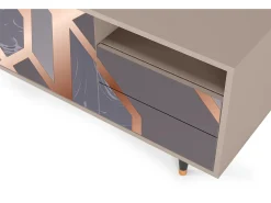 Hot Mueble de TV - 125х56х41 cm - T7 - Taupe Anatomy, Latte Bege