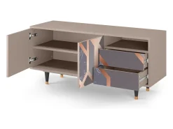 Hot Mueble de TV - 125х56х41 cm - T7 - Taupe Anatomy, Latte Bege