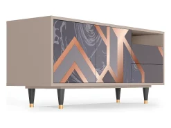 Hot Mueble de TV - 125х56х41 cm - T7 - Taupe Anatomy, Latte Bege