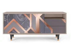 Hot Mueble de TV - 125х56х41 cm - T7 - Taupe Anatomy, Latte Bege