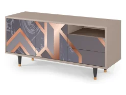 Hot Mueble de TV - 125х56х41 cm - T7 - Taupe Anatomy, Latte Bege