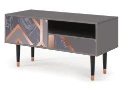 Best Mueble de TV - 115х59х48 cm - T3 - Taupe Anatomy, Cinza Cinzento