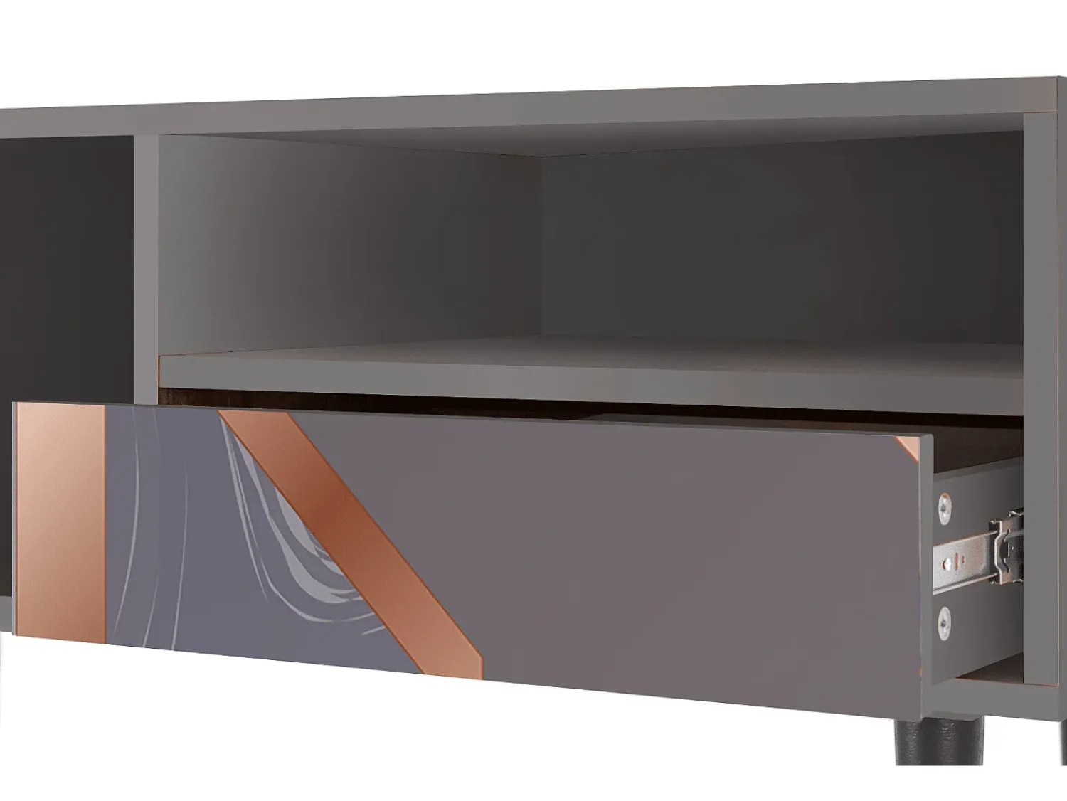 Best Mueble de TV - 115х59х48 cm - T3 - Taupe Anatomy, Cinza Cinzento