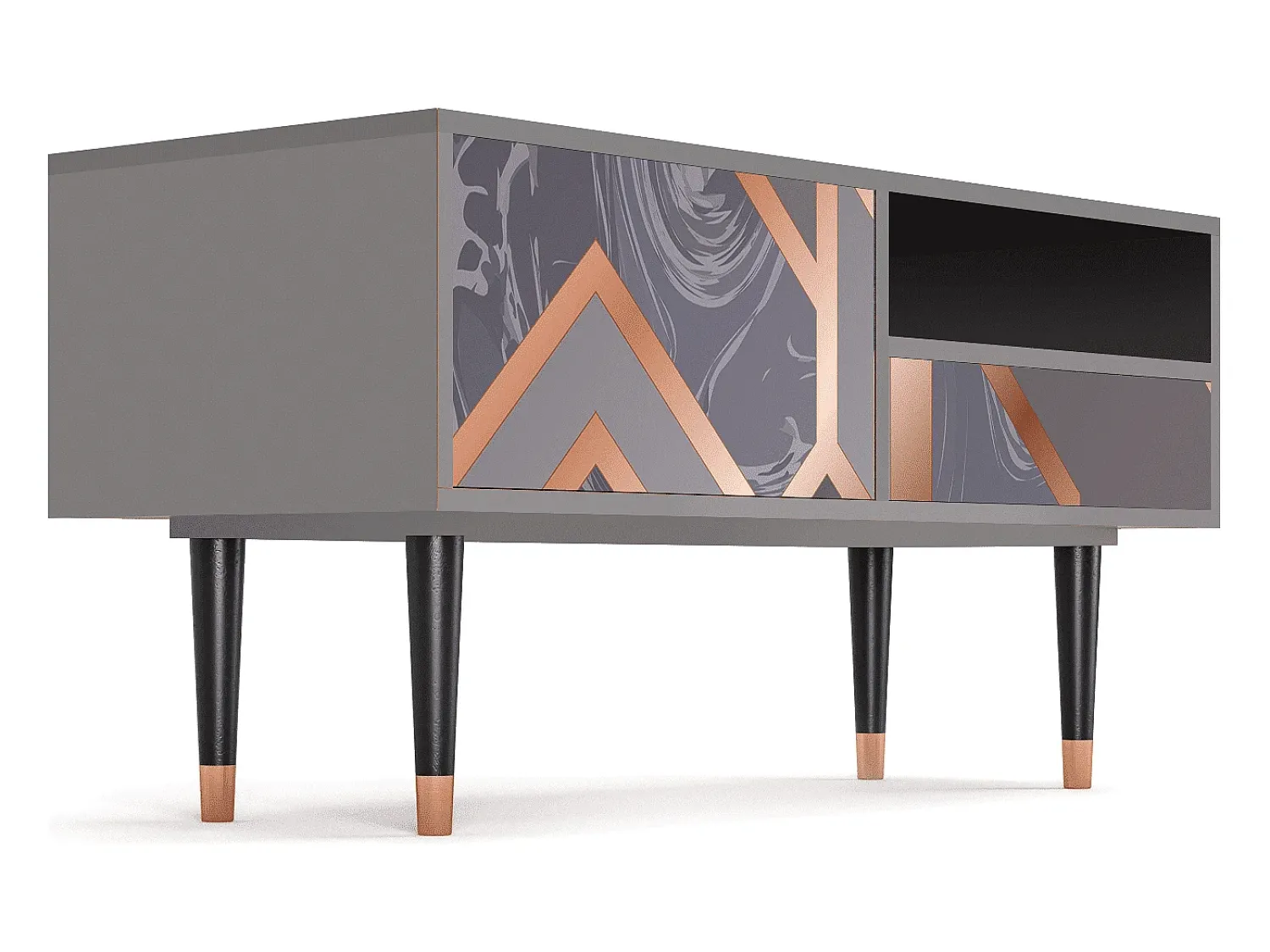 Best Mueble de TV - 115х59х48 cm - T3 - Taupe Anatomy, Cinza Cinzento