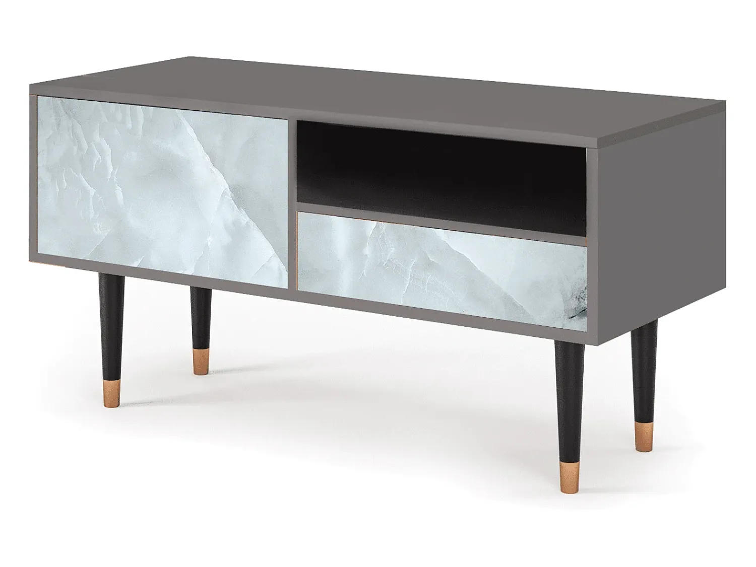 Móvel De Tv* Mueble de TV - 115х59х48 cm - T3 - The Onyx, Cinza Cinzento