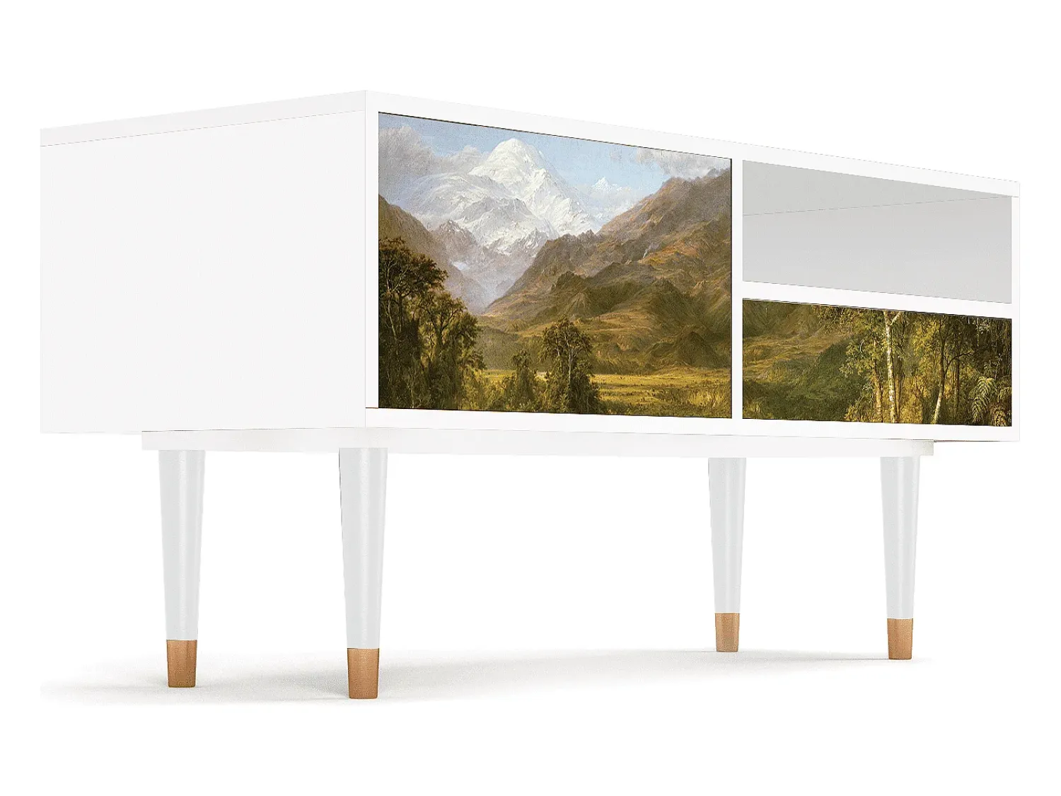 Móvel De Tv| Mueble de TV - 115х59х48 cm - T3 - The Heart of the Andes , Branco Bege