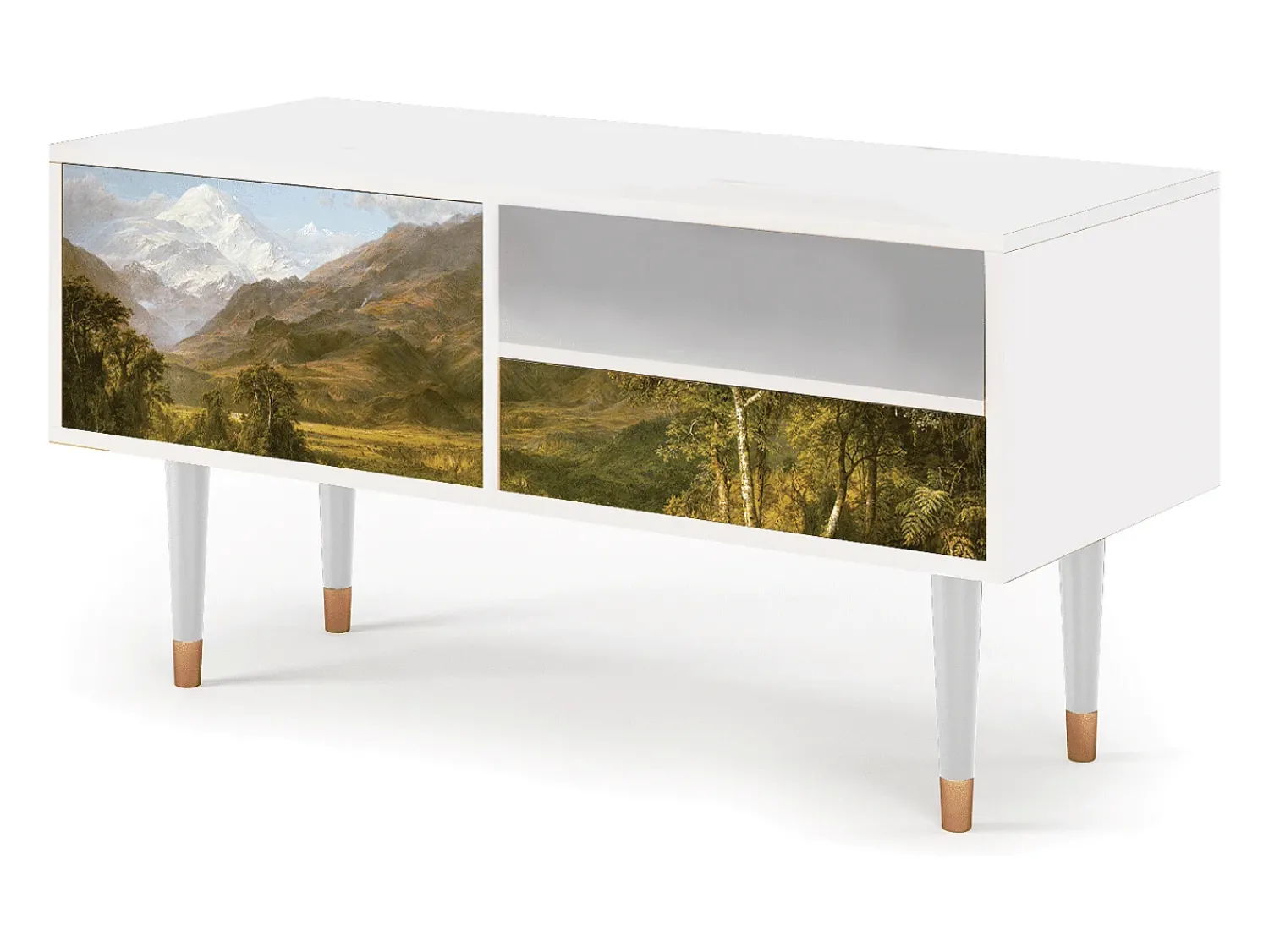 Móvel De Tv| Mueble de TV - 115х59х48 cm - T3 - The Heart of the Andes , Branco Bege