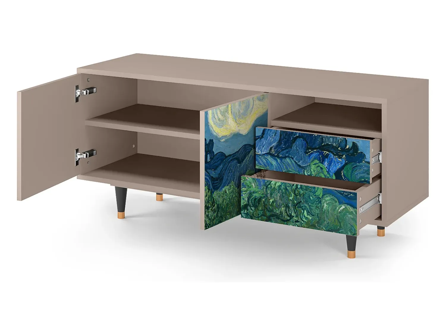 Móvel De Tv| Mueble de TV - 125х56х41 cm - T7 - The Oil Trees, Latte Bege