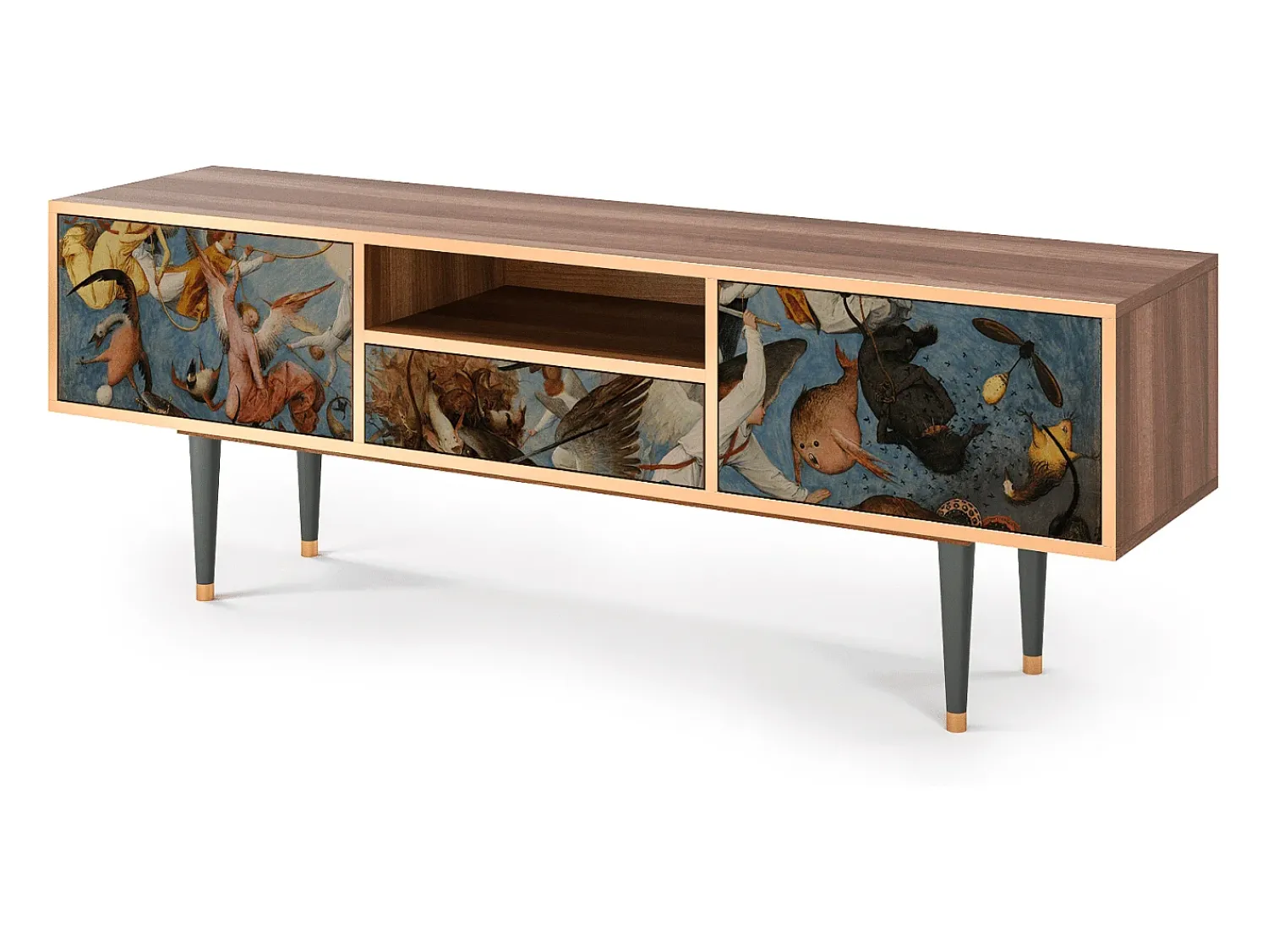 Móvel De Tv* Mueble de TV - 170х59х41 cm - T6 - The Fall, Nogueira Castanho