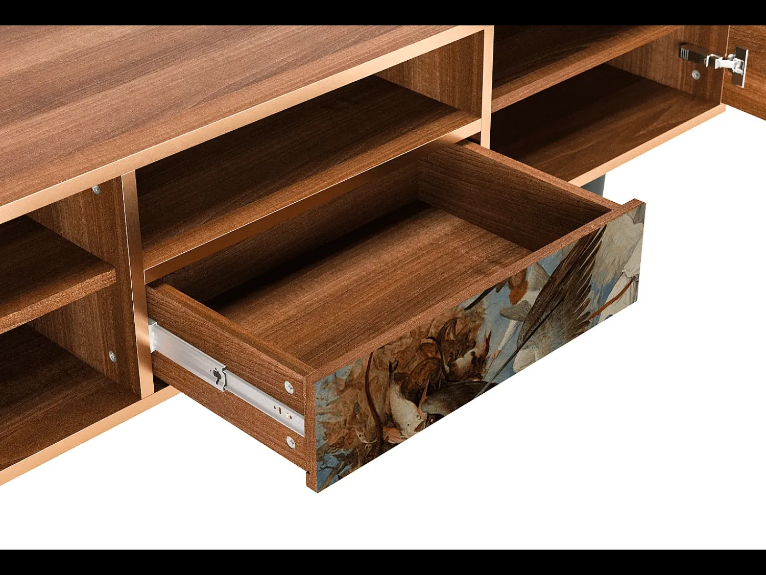 Móvel De Tv* Mueble de TV - 170х59х41 cm - T6 - The Fall, Nogueira Castanho