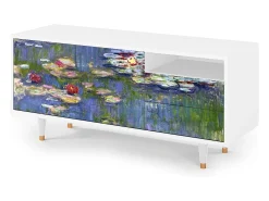 Móvel De Tv* Mueble de TV - 125х56х41 cm - T7 - The water lily pond , Branco Bege