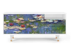 Móvel De Tv* Mueble de TV - 125х56х41 cm - T7 - The water lily pond , Branco Bege