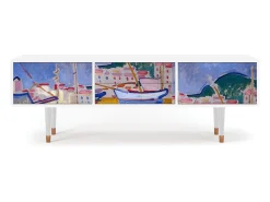 Discount Mueble de TV - 170х59х48 cm - T4 - The Port of Collioure , Branco Bege