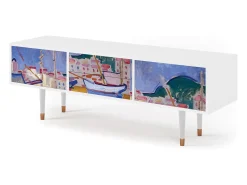 Discount Mueble de TV - 170х59х48 cm - T4 - The Port of Collioure , Branco Bege