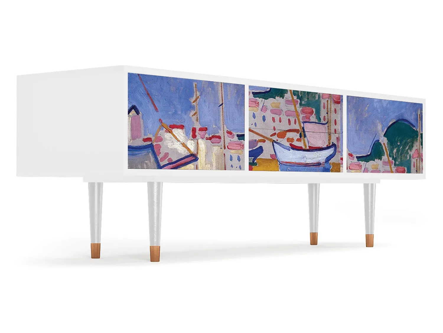 Discount Mueble de TV - 170х59х48 cm - T4 - The Port of Collioure , Branco Bege