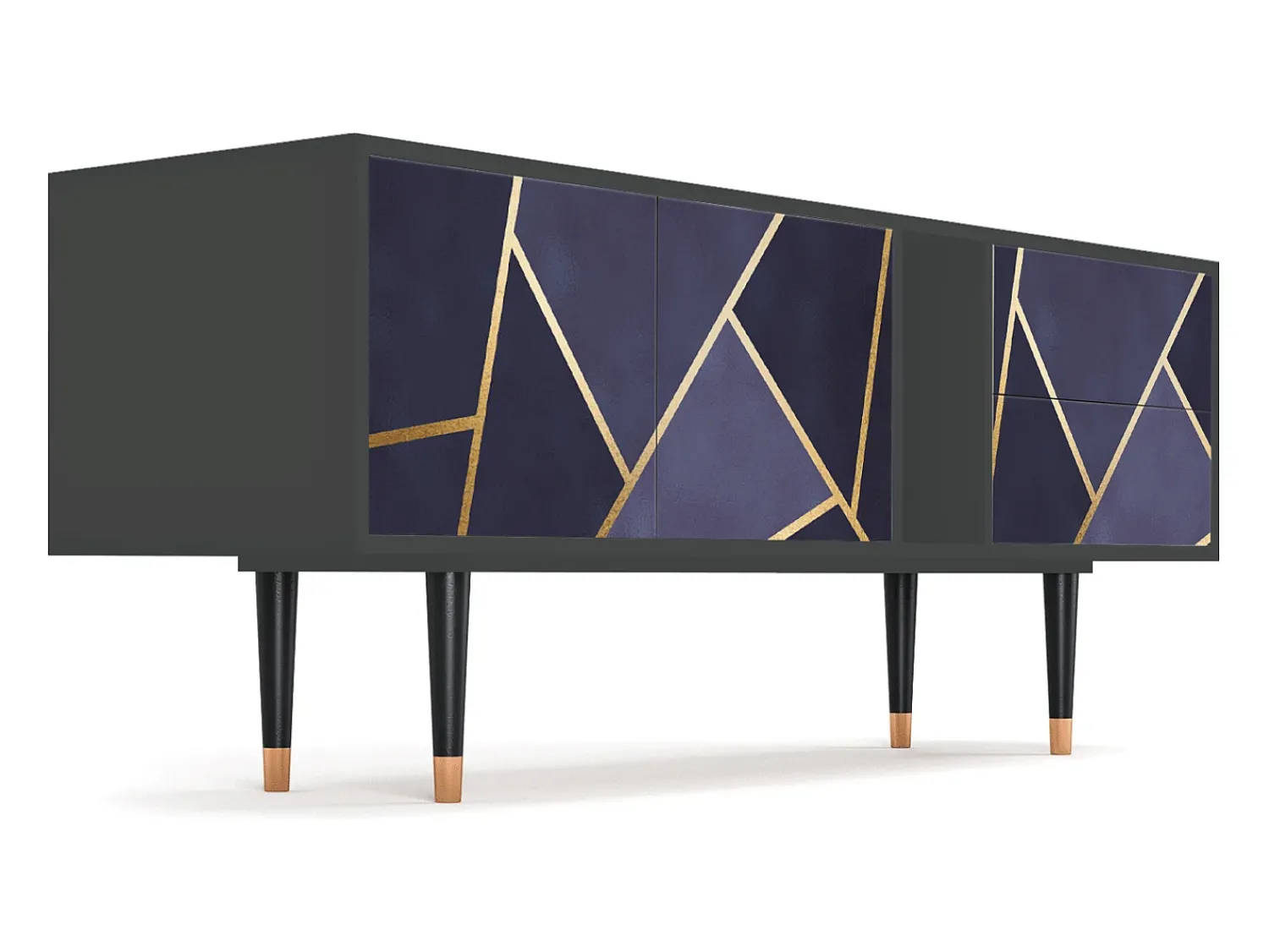 Móvel De Tv* Mueble de TV - 170х69х48 cm - T1 - The Amethyst, Antracite Cinza antracite