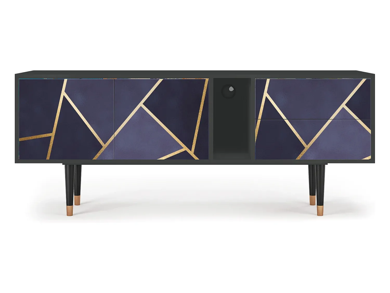 Móvel De Tv* Mueble de TV - 170х69х48 cm - T1 - The Amethyst, Antracite Cinza antracite