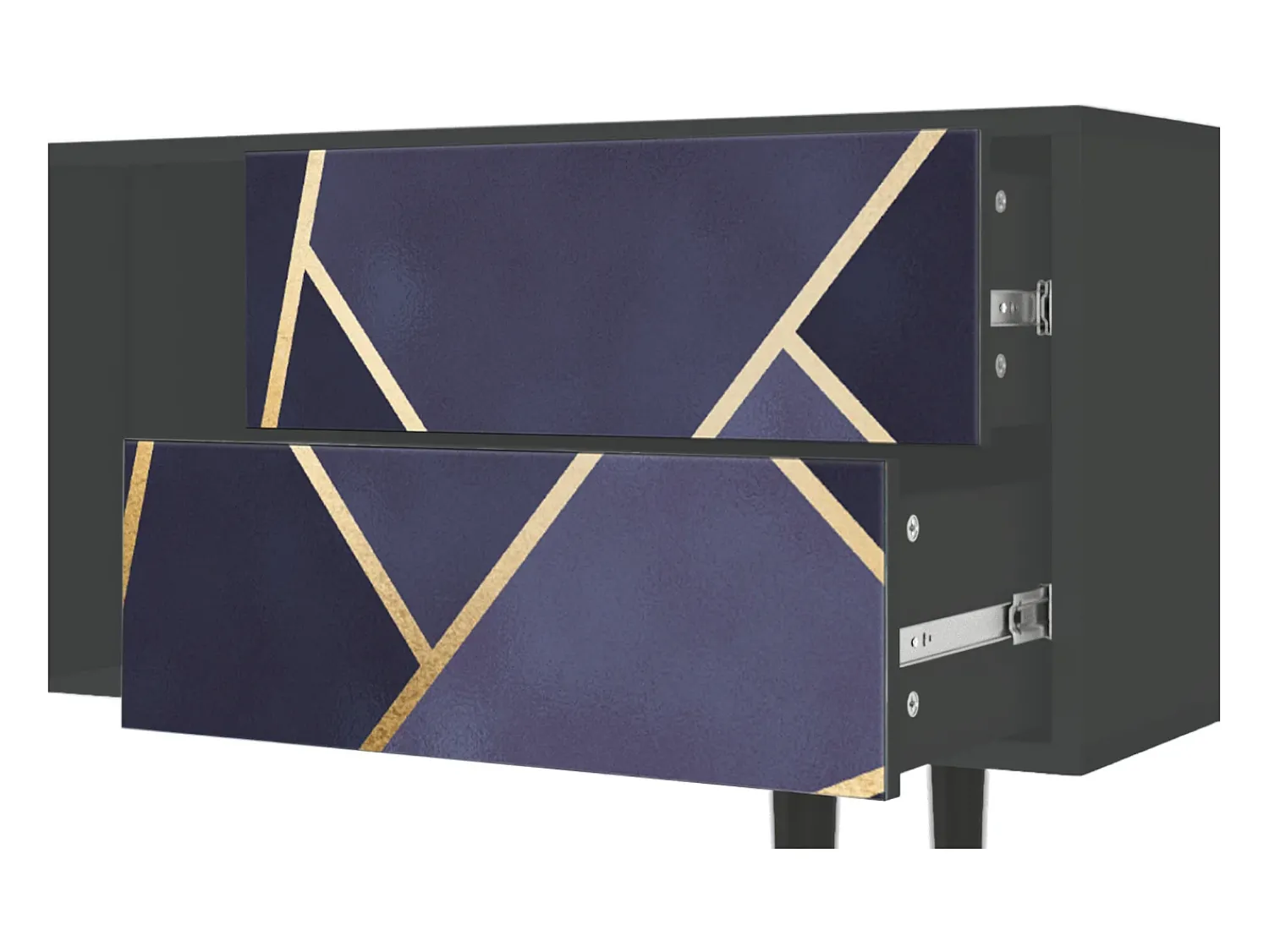 Móvel De Tv* Mueble de TV - 170х69х48 cm - T1 - The Amethyst, Antracite Cinza antracite