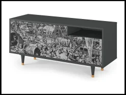 Móvel De Tv| Mueble de TV - 125х56х41 cm - T7 - The Festival of Saint, Antracite Cinza antracite