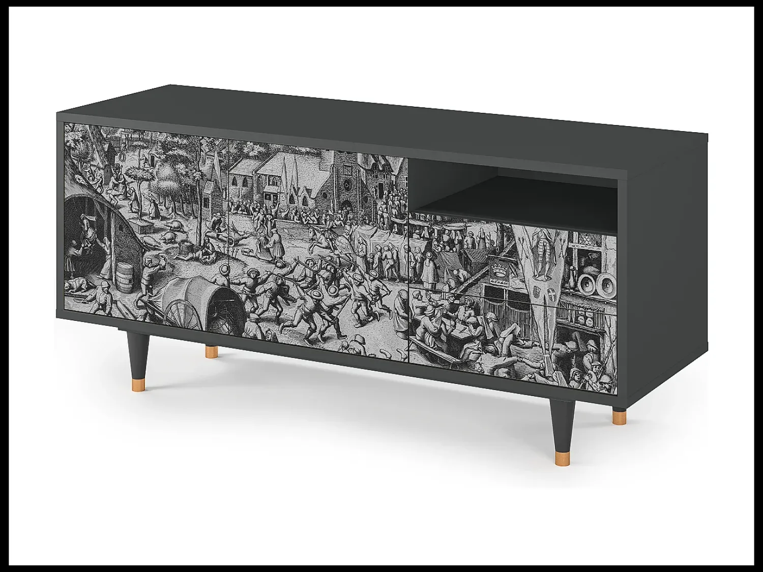Móvel De Tv| Mueble de TV - 125х56х41 cm - T7 - The Festival of Saint, Antracite Cinza antracite