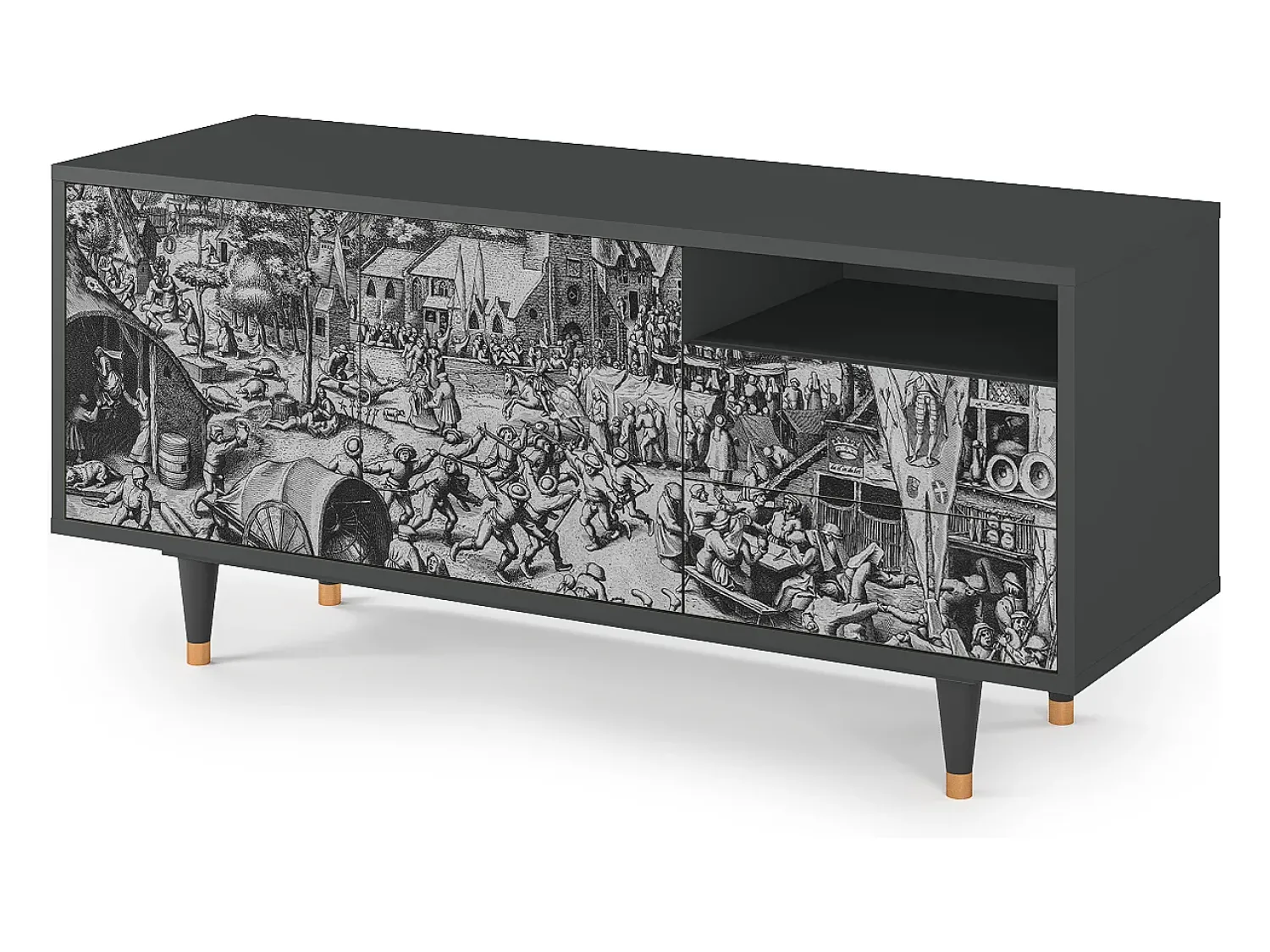 Móvel De Tv| Mueble de TV - 125х56х41 cm - T7 - The Festival of Saint, Antracite Cinza antracite
