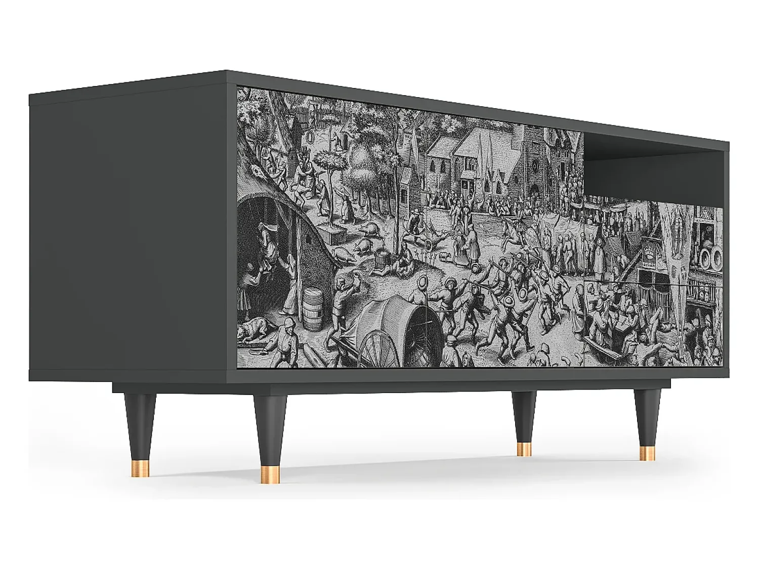 Móvel De Tv| Mueble de TV - 125х56х41 cm - T7 - The Festival of Saint, Antracite Cinza antracite