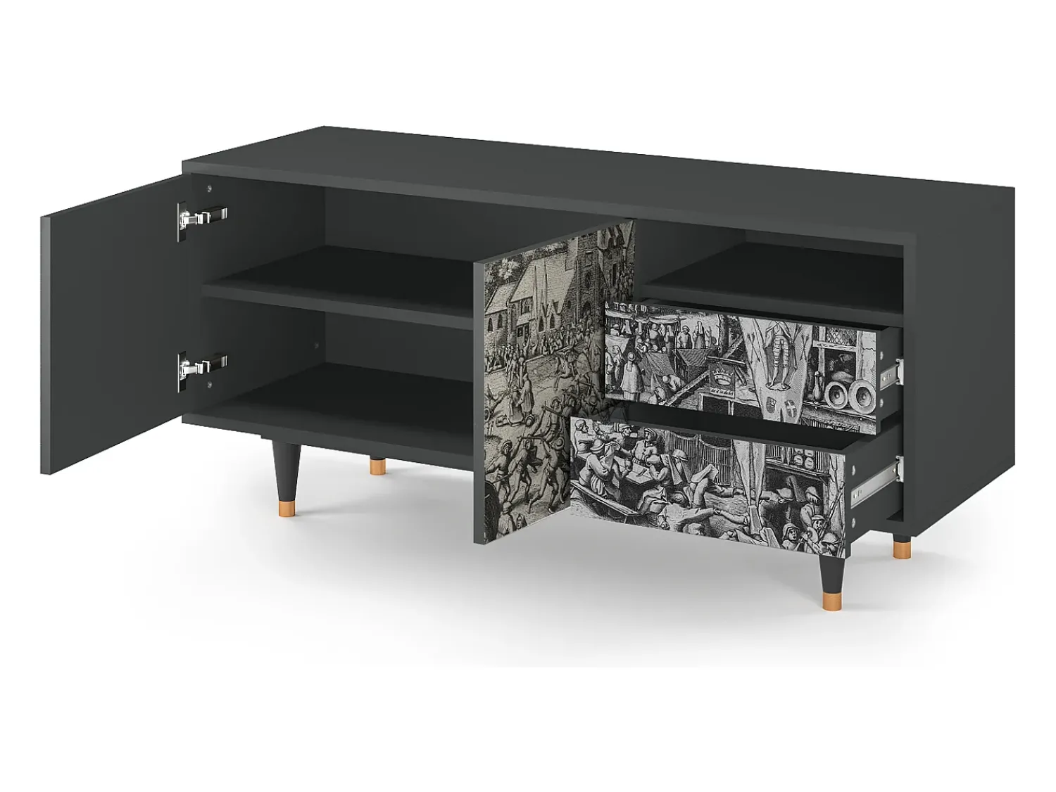 Móvel De Tv| Mueble de TV - 125х56х41 cm - T7 - The Festival of Saint, Antracite Cinza antracite