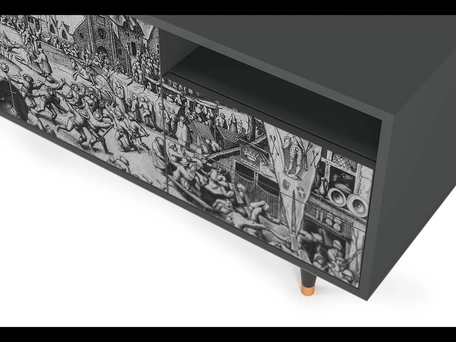 Móvel De Tv| Mueble de TV - 125х56х41 cm - T7 - The Festival of Saint, Antracite Cinza antracite