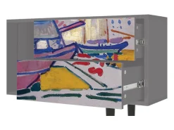 Mueble de TV - 170х69х48 cm - T1 - The Port of Collioure , Cinza^ Móvel De Tv