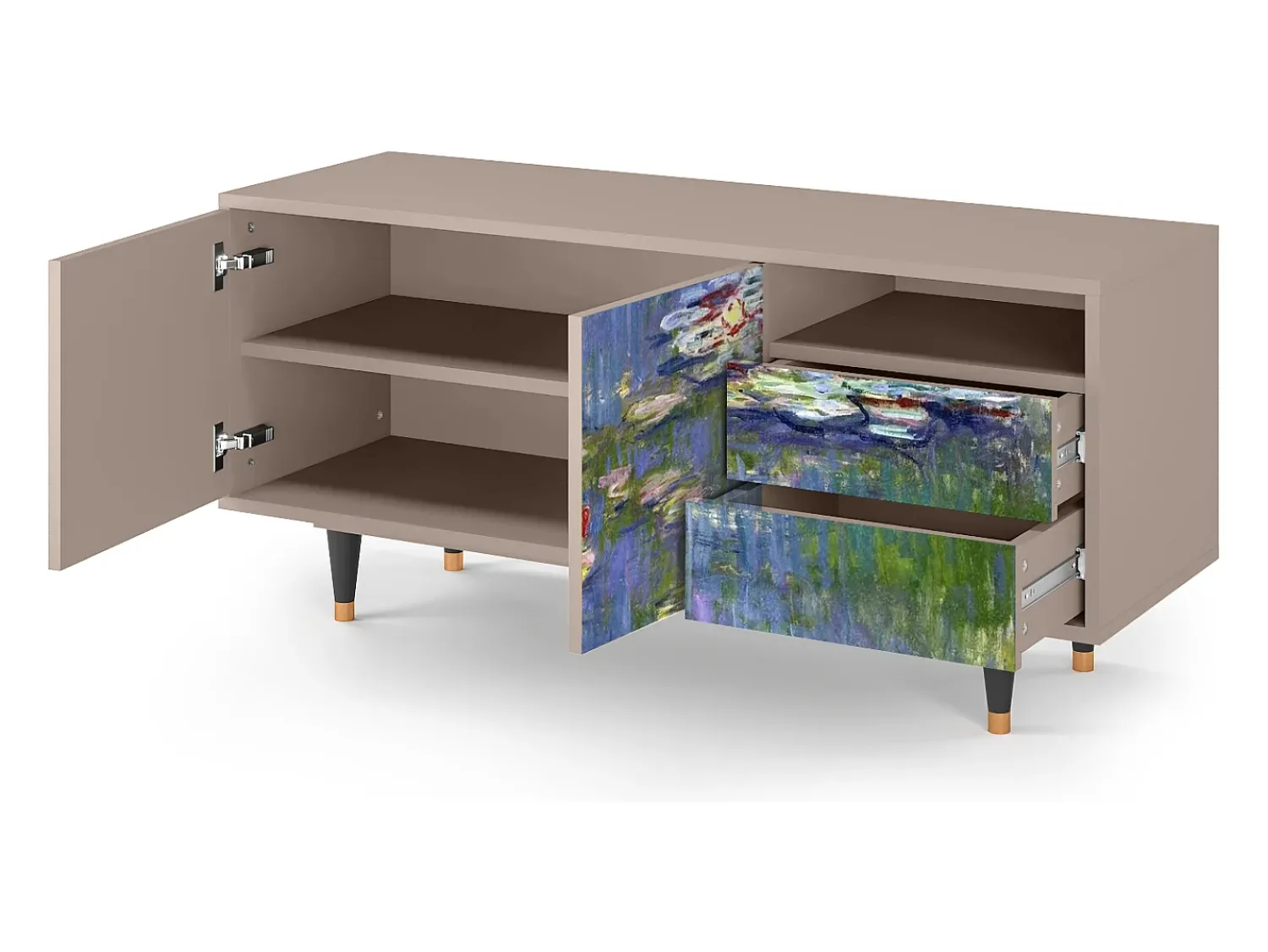 New Mueble de TV - 125х56х41 cm - T7 - The water lily pond , Latte Bege