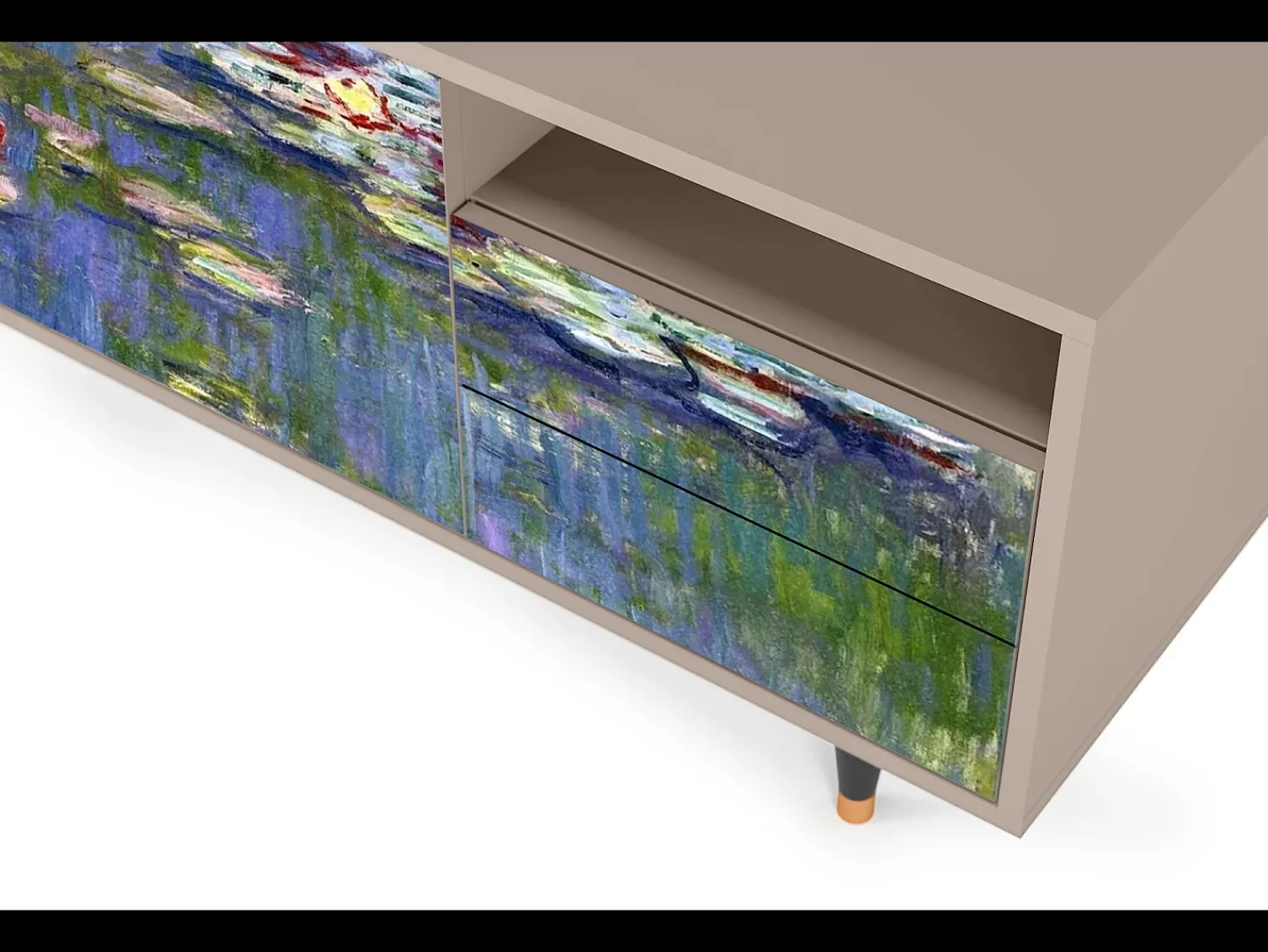 New Mueble de TV - 125х56х41 cm - T7 - The water lily pond , Latte Bege