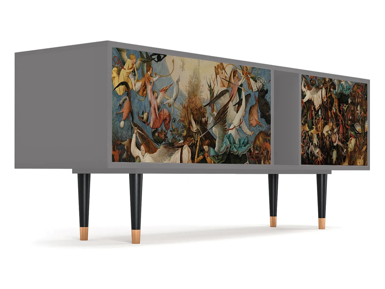 Móvel De Tv| Mueble de TV - 170х69х48 cm - T1 - The Fall, Cinza Cinzento