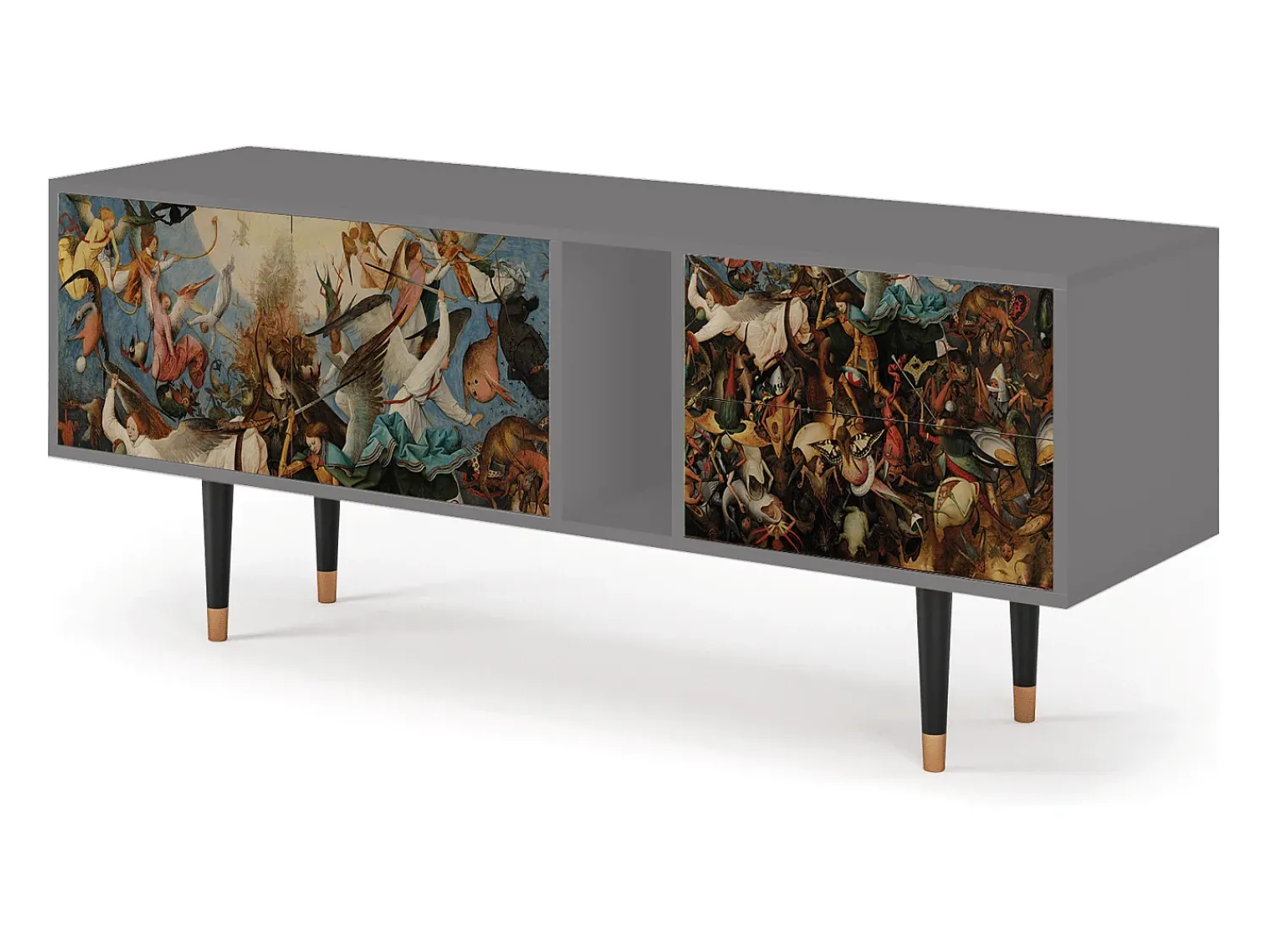 Móvel De Tv| Mueble de TV - 170х69х48 cm - T1 - The Fall, Cinza Cinzento