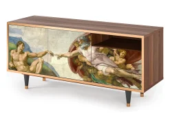 Móvel De Tv* Mueble de TV - 125х56х41 cm - T7 - The Creation of Adam, Nogueira Castanho