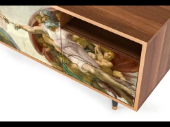 Móvel De Tv* Mueble de TV - 125х56х41 cm - T7 - The Creation of Adam, Nogueira Castanho