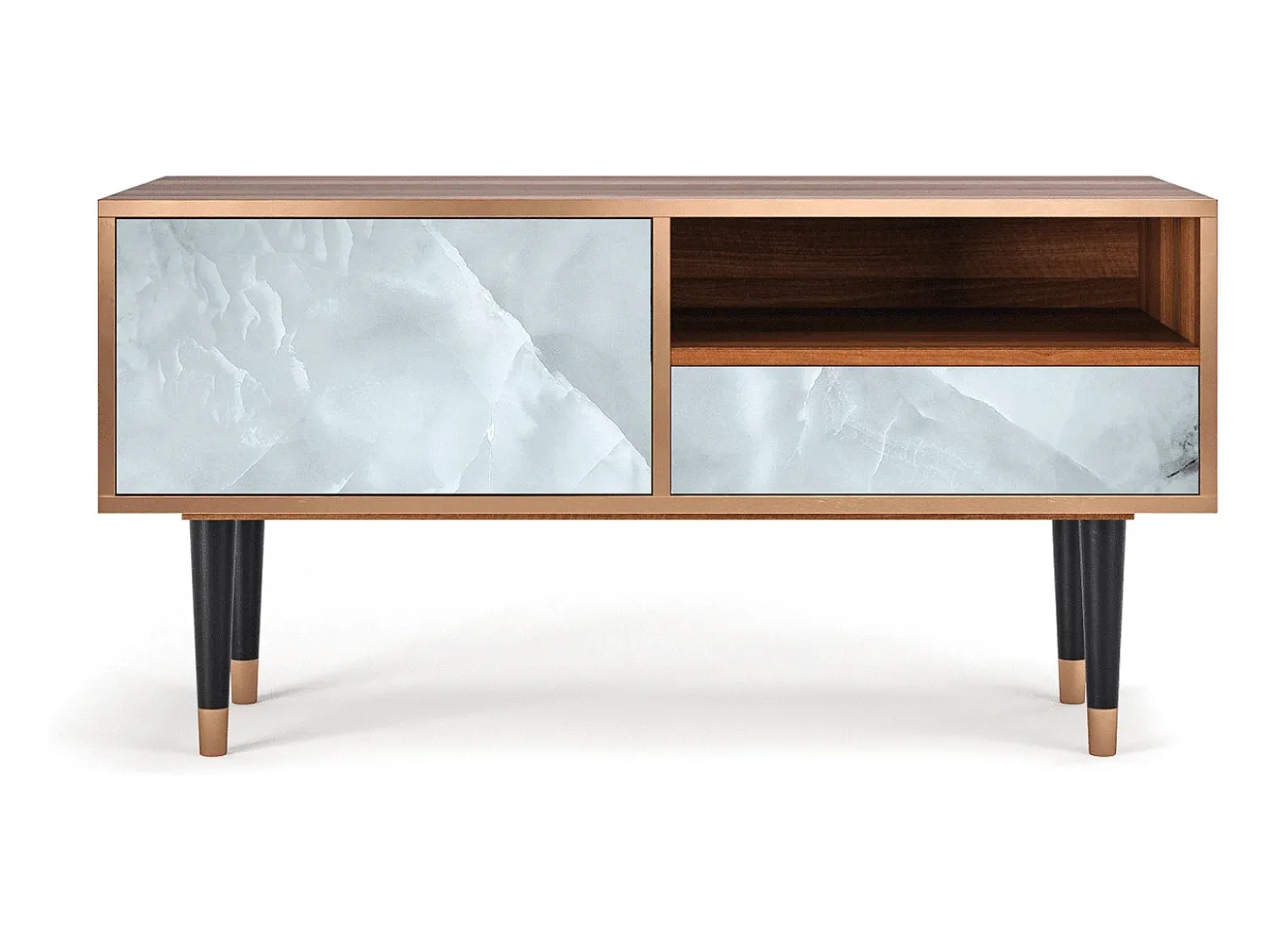 Móvel De Tv* Mueble de TV - 115х59х48 cm - T3 - The Onyx, Nogueira Castanho