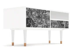 Outlet Mueble de TV - 115х59х48 cm - T3 - The Festival of Saint, Branco Bege
