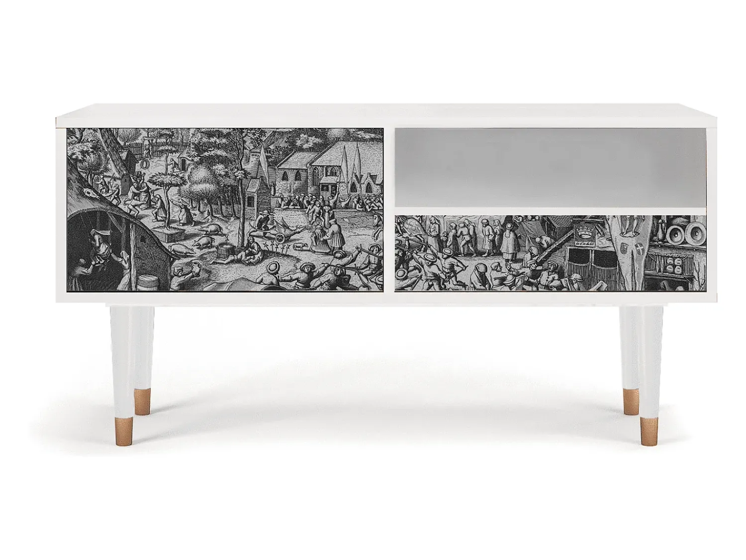 Outlet Mueble de TV - 115х59х48 cm - T3 - The Festival of Saint, Branco Bege