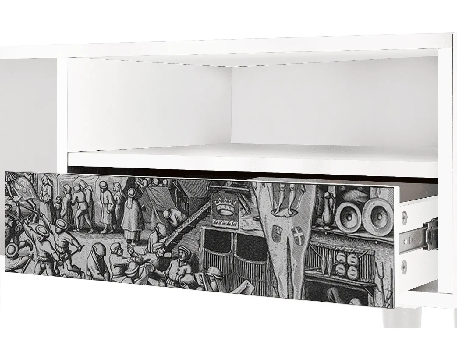 Outlet Mueble de TV - 115х59х48 cm - T3 - The Festival of Saint, Branco Bege