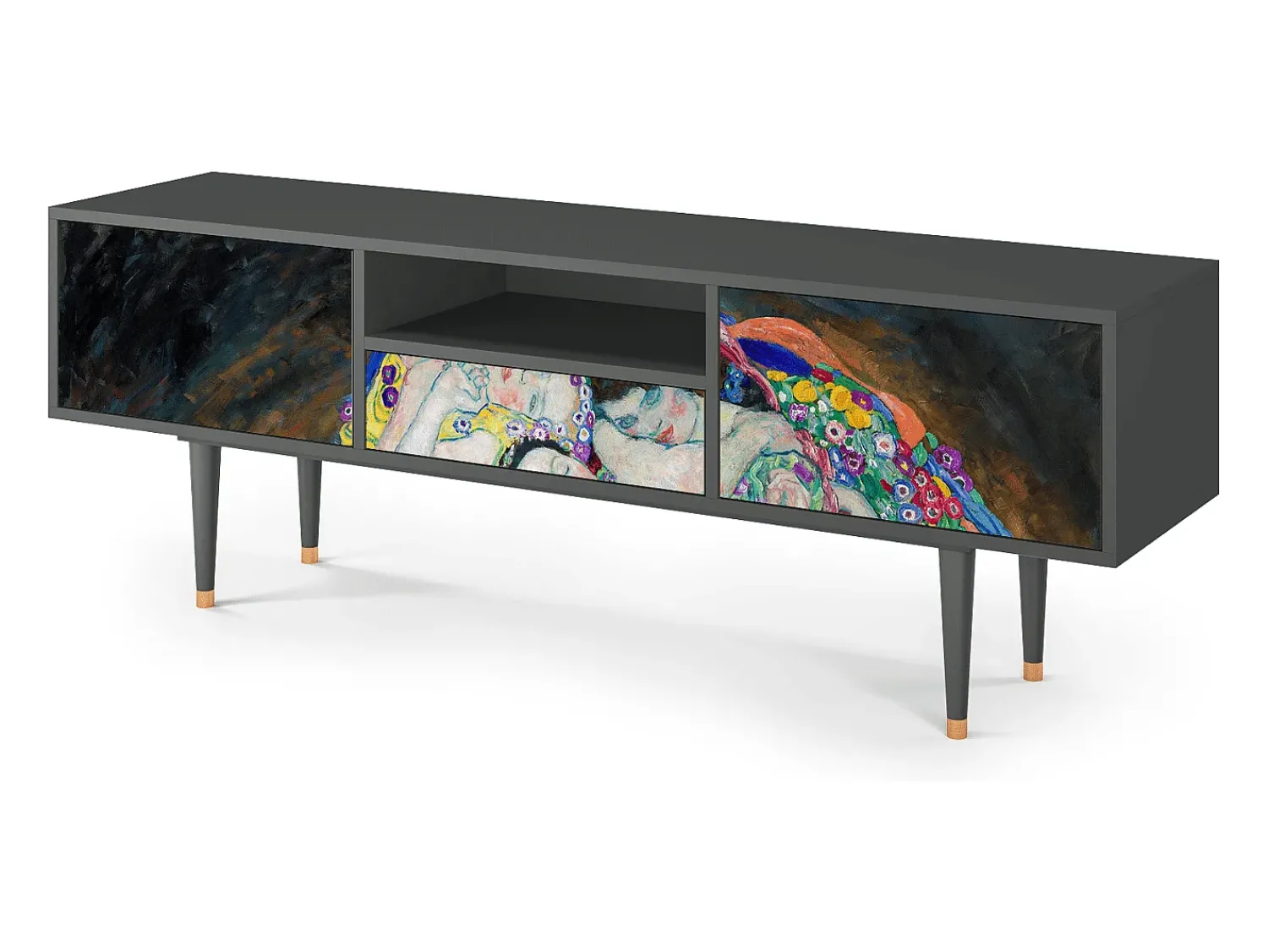 Outlet Mueble de TV - 170х59х41 cm - T6 - The Maiden by Klimt, Antracite Cinza antracite