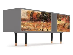 Móvel De Tv| Mueble de TV - 170х69х48 cm - T1 - The Banks, Cinza Cinzento