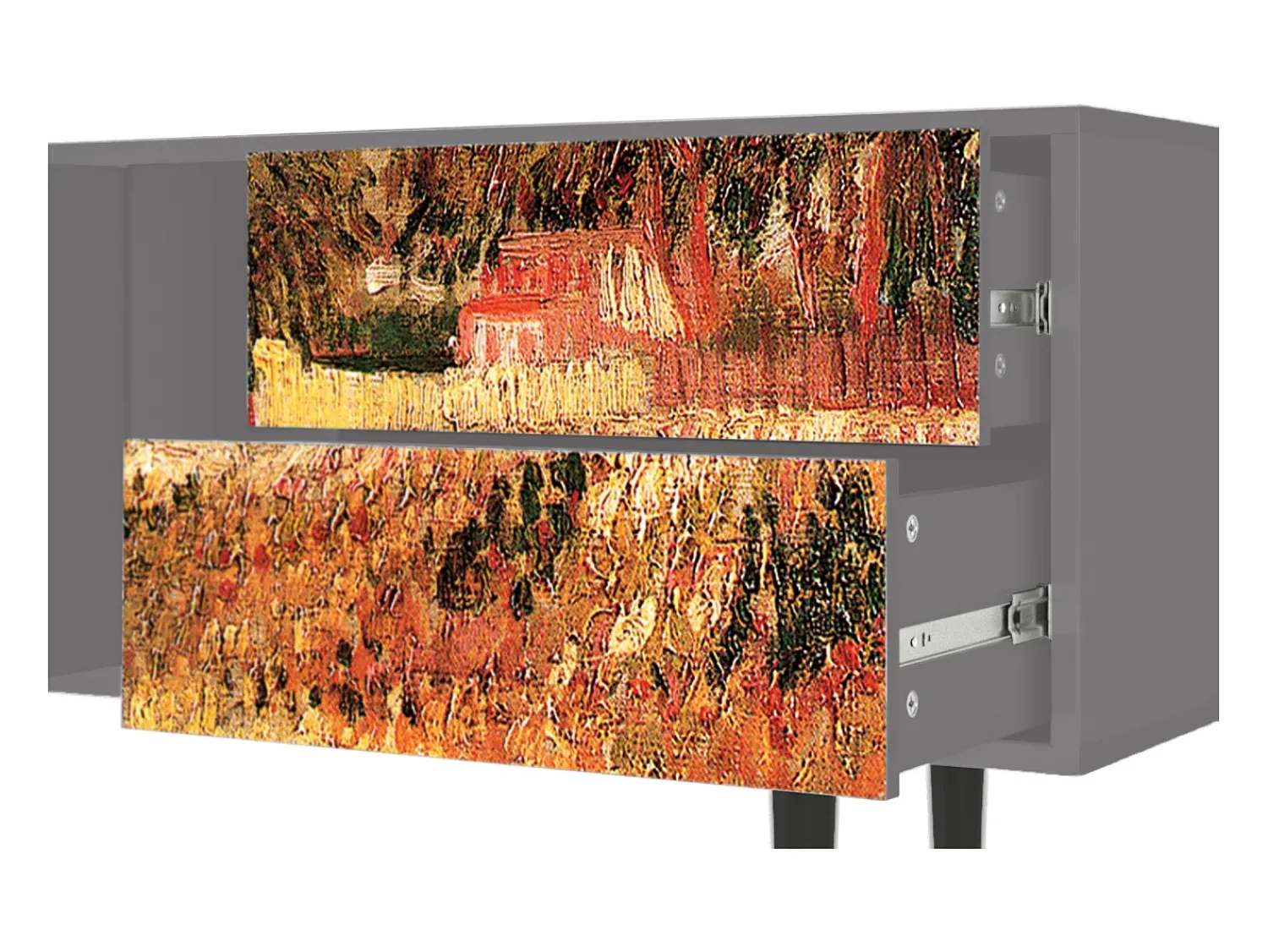 Móvel De Tv| Mueble de TV - 170х69х48 cm - T1 - The Banks, Cinza Cinzento