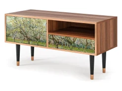 Mueble de TV - 115х59х48 cm - T3 - The Branco Orchard, Nogueira Castanho
