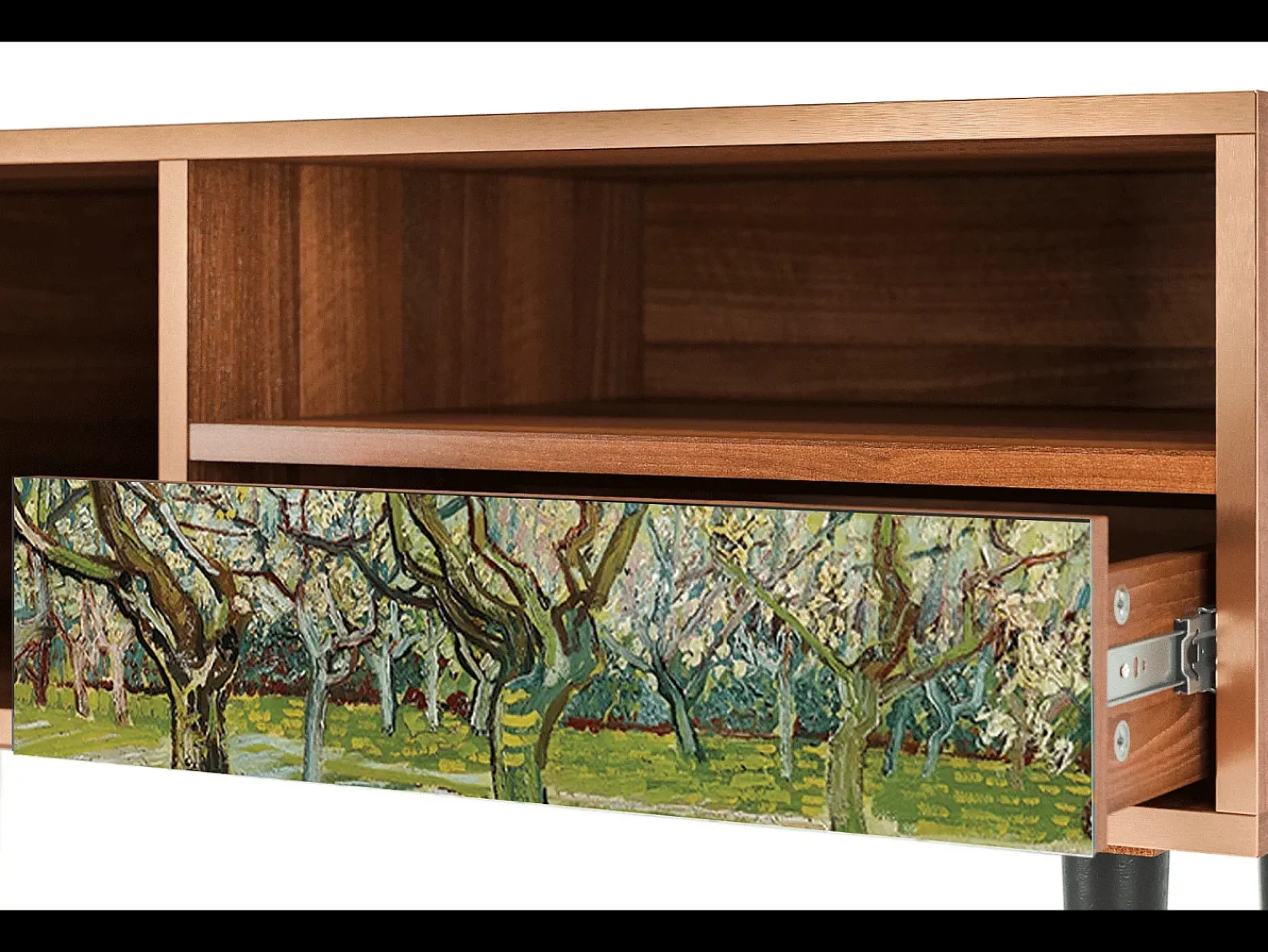 Mueble de TV - 115х59х48 cm - T3 - The Branco Orchard, Nogueira Castanho