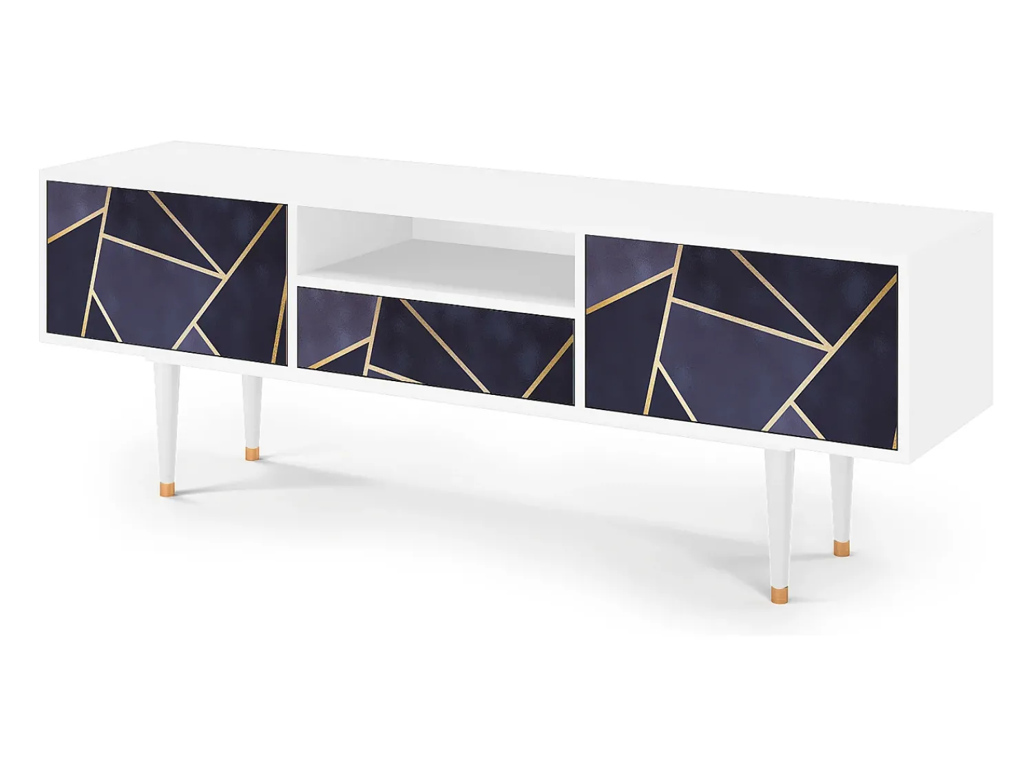 Mueble de TV - 170х59х41 cm - T6 - The Amethyst, Branco^ Móvel De Tv