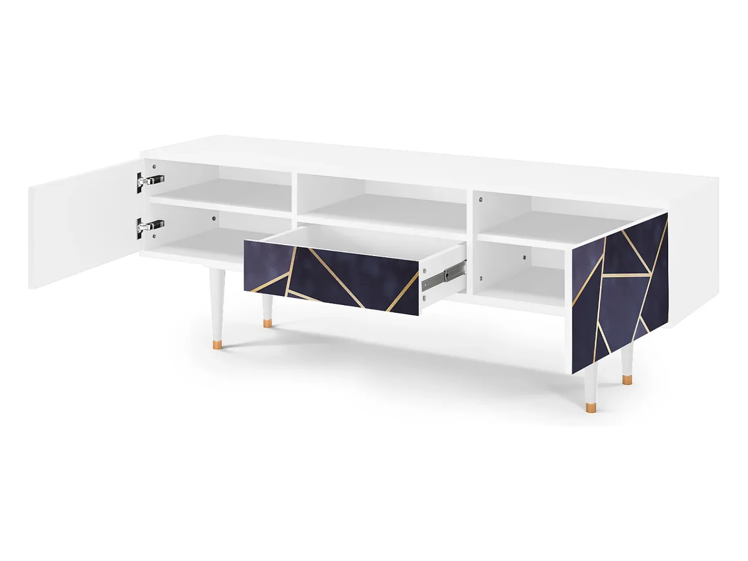 Mueble de TV - 170х59х41 cm - T6 - The Amethyst, Branco^ Móvel De Tv